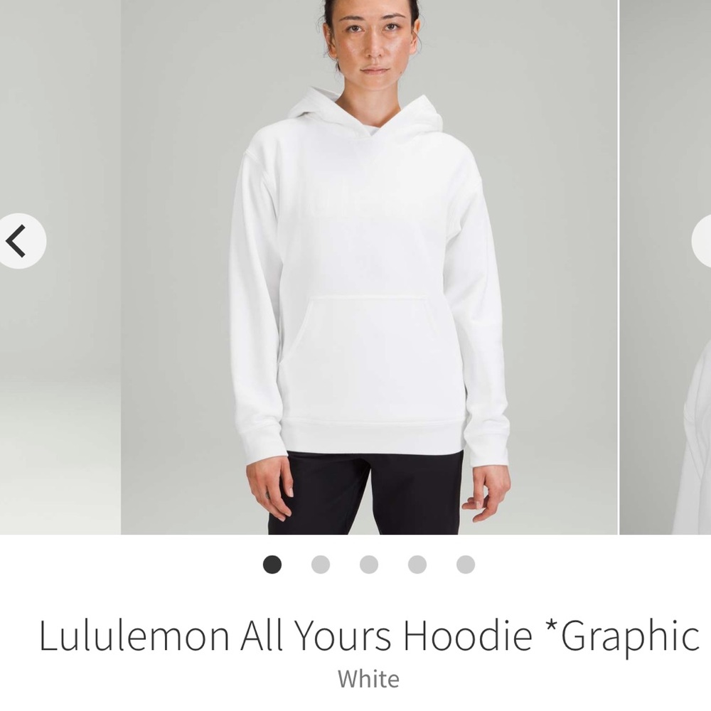 Lululemon🍋 All Yours Hoodie *Graphic Fleece White Sz 6